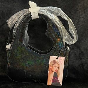 Paris Hilton Iridescent Black Shoulder Bag